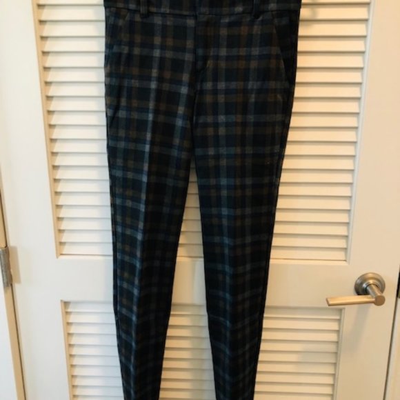 KUT Diana Skinny Stretch Plaid Pants Autumn Colors Sz 0 - Picture 4 of 10